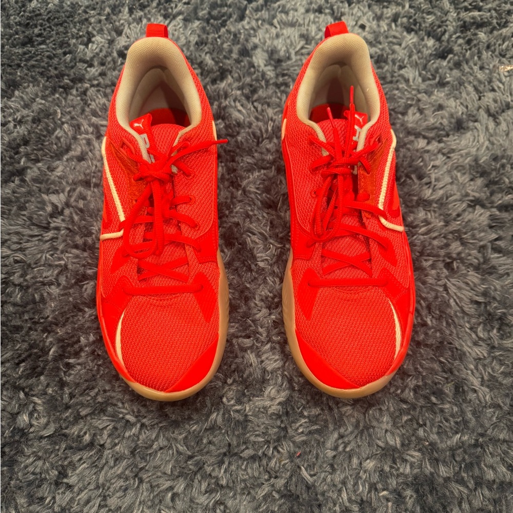 Red JCole Basketball Athletic Shoes for Men.